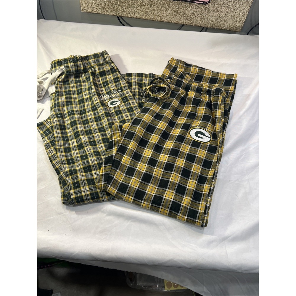 2Unisex Adult Green Bay Packers Large Green Plaid Flannel Pajama Loungecomfy264